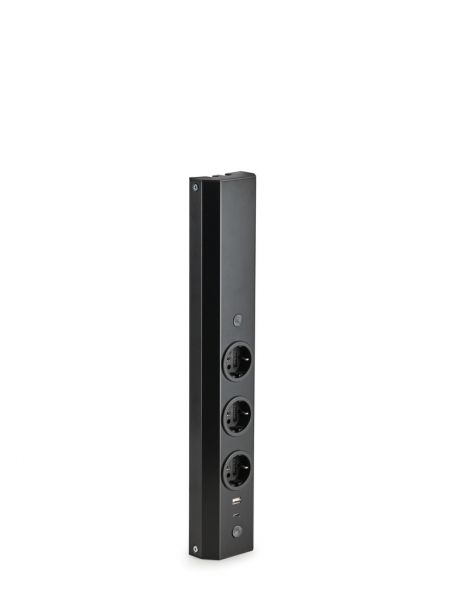 Mira Wand small USB A/C, Aufbausteckdosenelement, schwarz matt