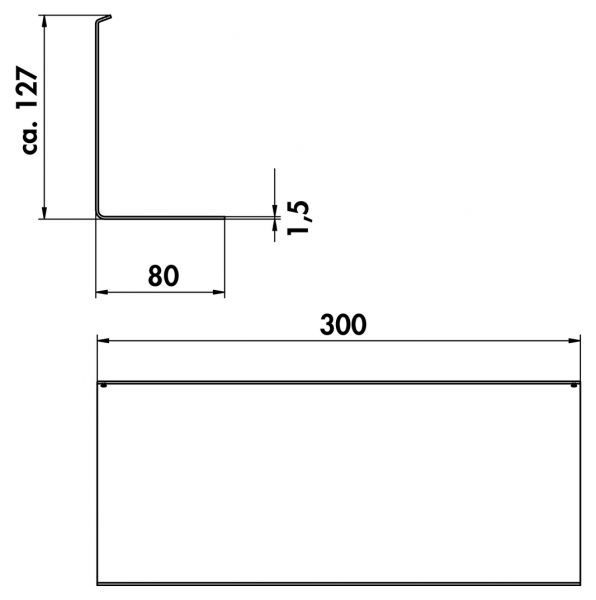 transFORM Ablage 1, Relingsystem, schwarz matt