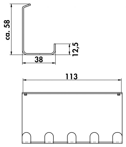 transFORM Hakenleiste, Relingsystem, schwarz matt