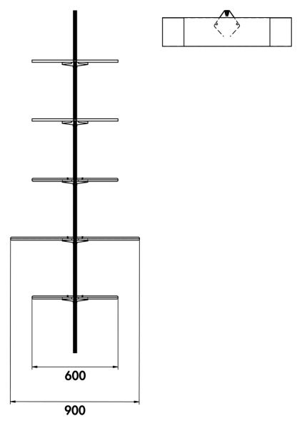 transFORM Blechboden Set, Regalsystem, 600 x 200 mm (B x T)