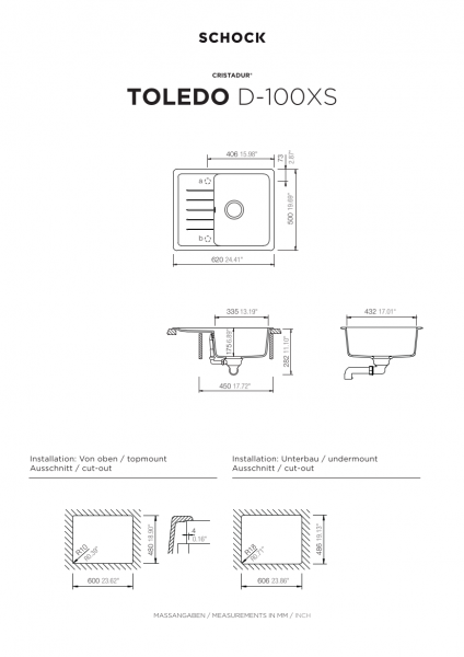 SCHOCK Küchenspüle Toledo D-100XS Stone TOLD100XSUSTO