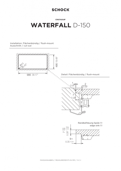 SCHOCK Küchenspüle Waterfall D-150 Puro WATD150FBPUR
