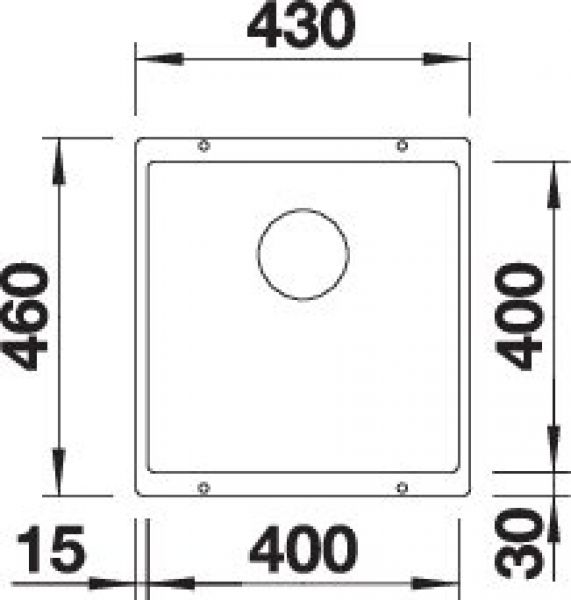 BLANCO SUBLINE 400-U für Farbige Komponenten schwarz 527786